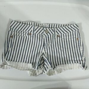 𝅺Aeropostale Blue & White Striped Denim Shorts - size 0